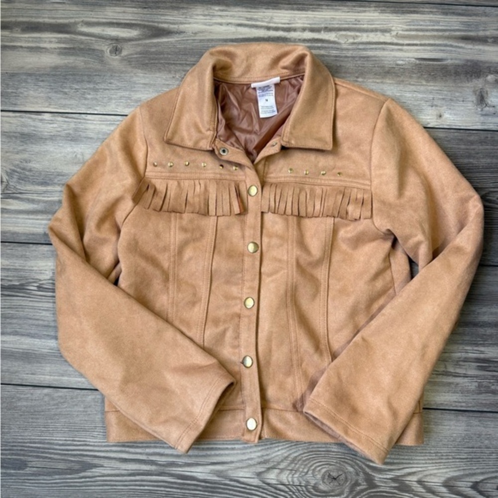 Little Lass Cowgirl Jacket Light Brown With Snap Button Down Girl’s Size 14